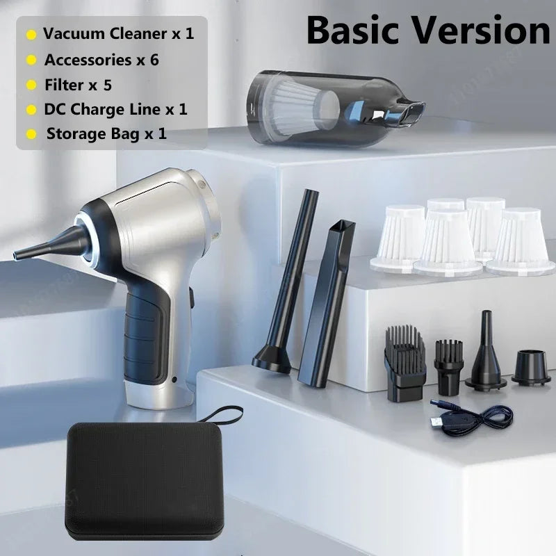 95000Pa Cordless Handheld Vacuum Cleaner for Car, Home, and Desktop Cleaning