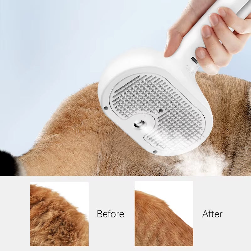 ROJECO Professional Electric Pet Hair Straightener Comb & Massage Brush - Steam Hair Care for Cats