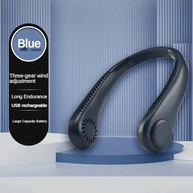 2025 Premium Bladeless Neck Fan – Long-Lasting 3-Speed Air Cooler | USB Rechargeable & Ultra-Quiet for Travel, Sports & Summer Heat Relief